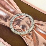 5 pcs Metallic Spandex Chair Sashes with Silver Buckles Wedding Decorations