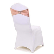 5 pcs Metallic Spandex Chair Sashes with Silver Buckles Wedding Decorations
