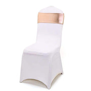 5 pcs Metallic Spandex Chair Sashes with Silver Buckles Wedding Decorations