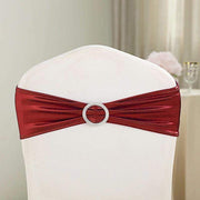 5 pcs Metallic Spandex Chair Sashes with Silver Buckles Wedding Decorations