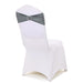 5 pcs Metallic Spandex Chair Sashes with Silver Buckles Wedding Decorations - Charcoal Grey SASHP_22_044