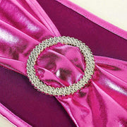 5 pcs Metallic Spandex Chair Sashes with Silver Buckles Wedding Decorations