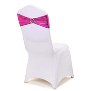 5 pcs Metallic Spandex Chair Sashes with Silver Buckles Wedding Decorations