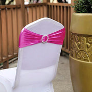 5 pcs Metallic Spandex Chair Sashes with Silver Buckles Wedding Decorations