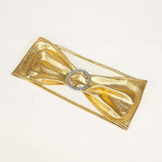 5 pcs Metallic Spandex Chair Sashes with Silver Buckles Wedding Decorations