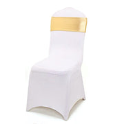 5 pcs Metallic Spandex Chair Sashes with Silver Buckles Wedding Decorations