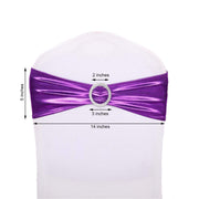 5 pcs Metallic Spandex Chair Sashes with Silver Buckles Wedding Decorations