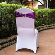 5 pcs Metallic Spandex Chair Sashes with Silver Buckles Wedding Decorations