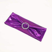 5 pcs Metallic Spandex Chair Sashes with Silver Buckles Wedding Decorations