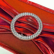 5 pcs Metallic Spandex Chair Sashes with Silver Buckles Wedding Decorations