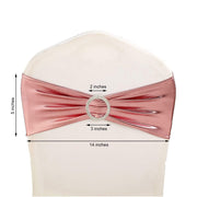 5 pcs Metallic Spandex Chair Sashes with Silver Buckles Wedding Decorations