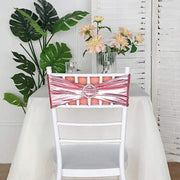 5 pcs Metallic Spandex Chair Sashes with Silver Buckles Wedding Decorations