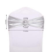 5 pcs Metallic Spandex Chair Sashes with Silver Buckles Wedding Decorations