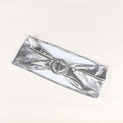 5 pcs Metallic Spandex Chair Sashes with Silver Buckles Wedding Decorations