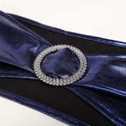 5 pcs Metallic Spandex Chair Sashes with Silver Buckles Wedding Decorations