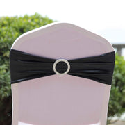 5 pcs Metallic Spandex Chair Sashes with Silver Buckles Wedding Decorations