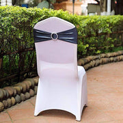 5 pcs Metallic Spandex Chair Sashes with Silver Buckles Wedding Decorations