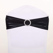 5 pcs Metallic Spandex Chair Sashes with Silver Buckles Wedding Decorations