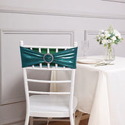 5 pcs Metallic Spandex Chair Sashes with Silver Buckles Wedding Decorations