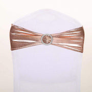 5 pcs Metallic Spandex Chair Sashes with Silver Buckles Wedding Decorations SASHP_22_046