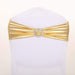 5 pcs Metallic Spandex Chair Sashes with Silver Buckles Wedding Decorations SASHP_22_GOLD