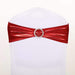 5 pcs Metallic Spandex Chair Sashes with Silver Buckles Wedding Decorations SASHP_22_RED