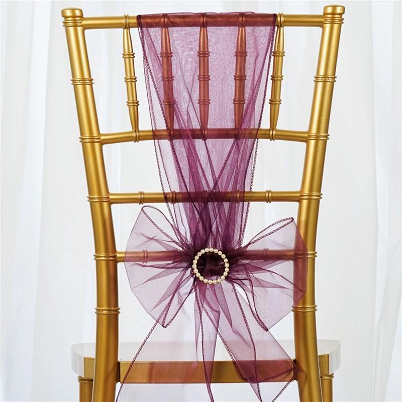 5 pcs Organza Chair Sashes