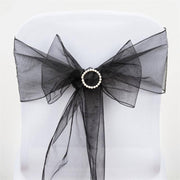 5 pcs Organza Chair Sashes SASHP_ORGZ_BLK