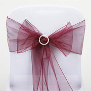 5 pcs Organza Chair Sashes - Burgundy SASHP_ORGZ_BURG