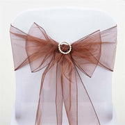 5 pcs Organza Chair Sashes SASHP_ORGZ_CHOC