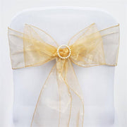 5 pcs Organza Chair Sashes SASHP_ORGZ_GOLD