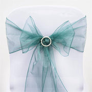 5 pcs Organza Chair Sashes - Hunter Green SASHP_ORGZ_HUNT