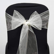 5 pcs Organza Chair Sashes SASHP_ORGZ_IVR