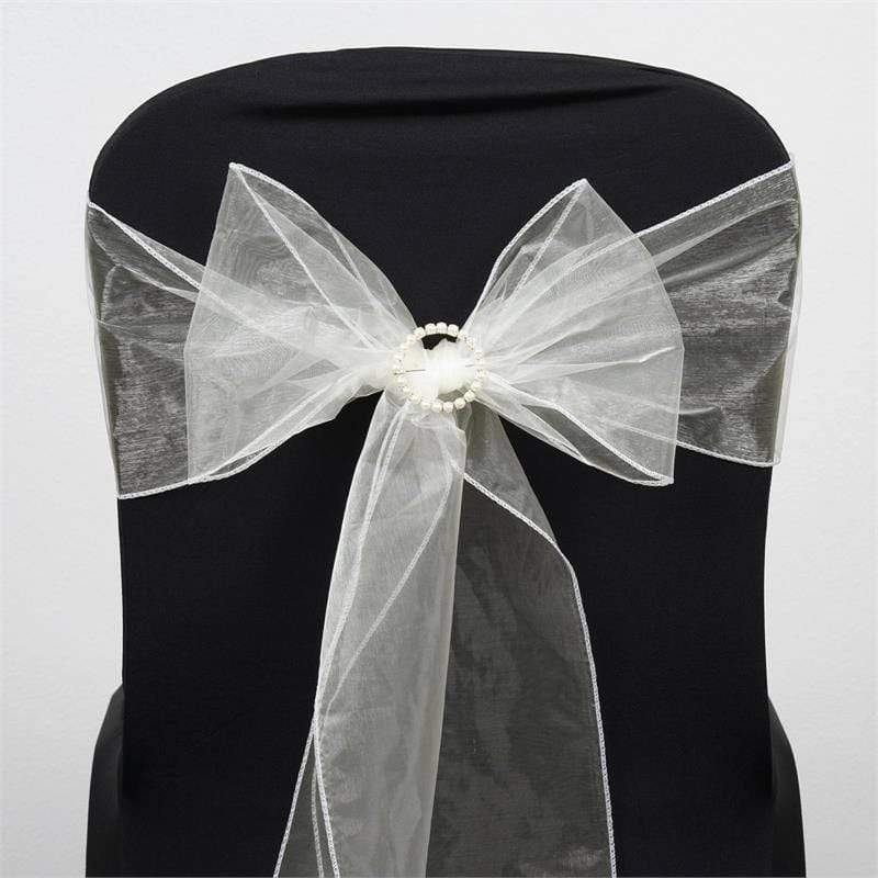 5 pcs Organza Chair Sashes SASHP_ORGZ_IVR