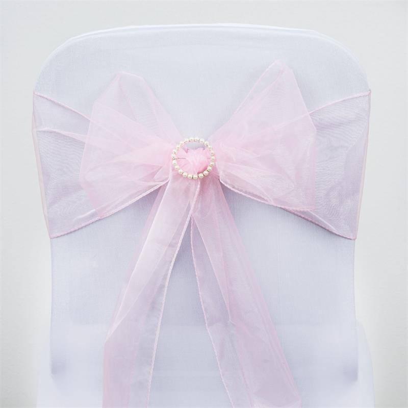 5 pcs Organza Chair Sashes SASHP_ORGZ_PINK