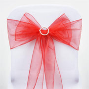 5 pcs Organza Chair Sashes SASHP_ORGZ_RED