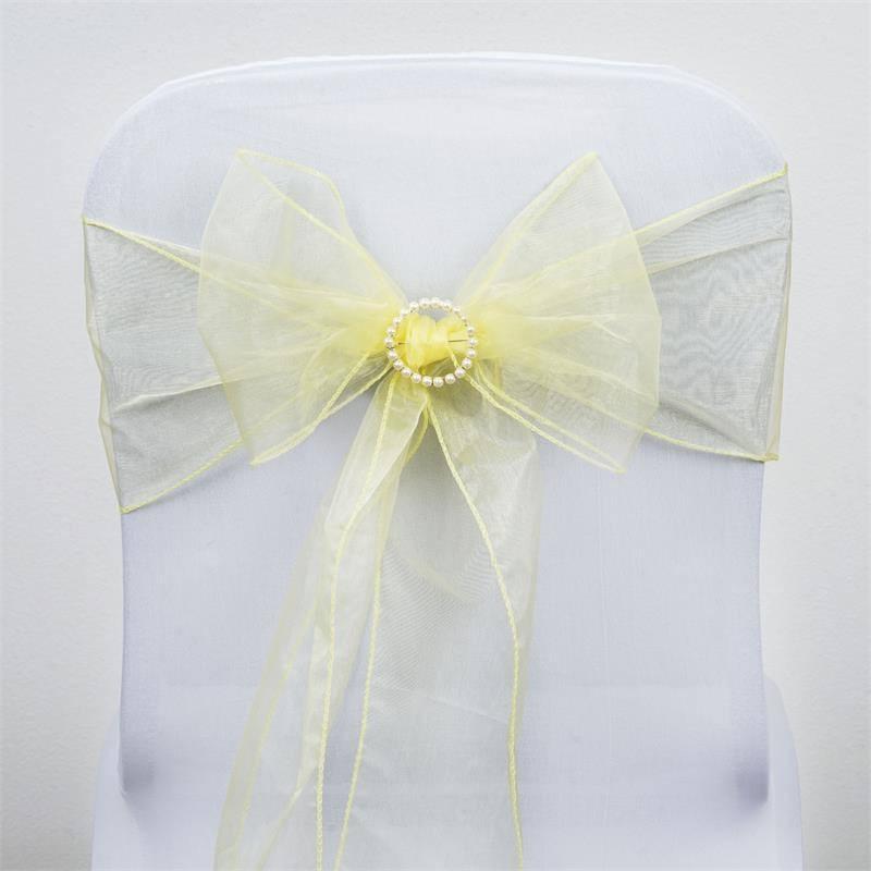 5 pcs Organza Chair Sashes SASHP_ORGZ_YEL