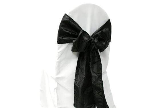 5 pcs Pintuck Chair Sashes - Black SASHP_PTK_BLK