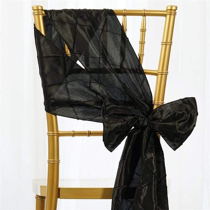 5 pcs Pintuck Chair Sashes SASHP_PTK_BLK