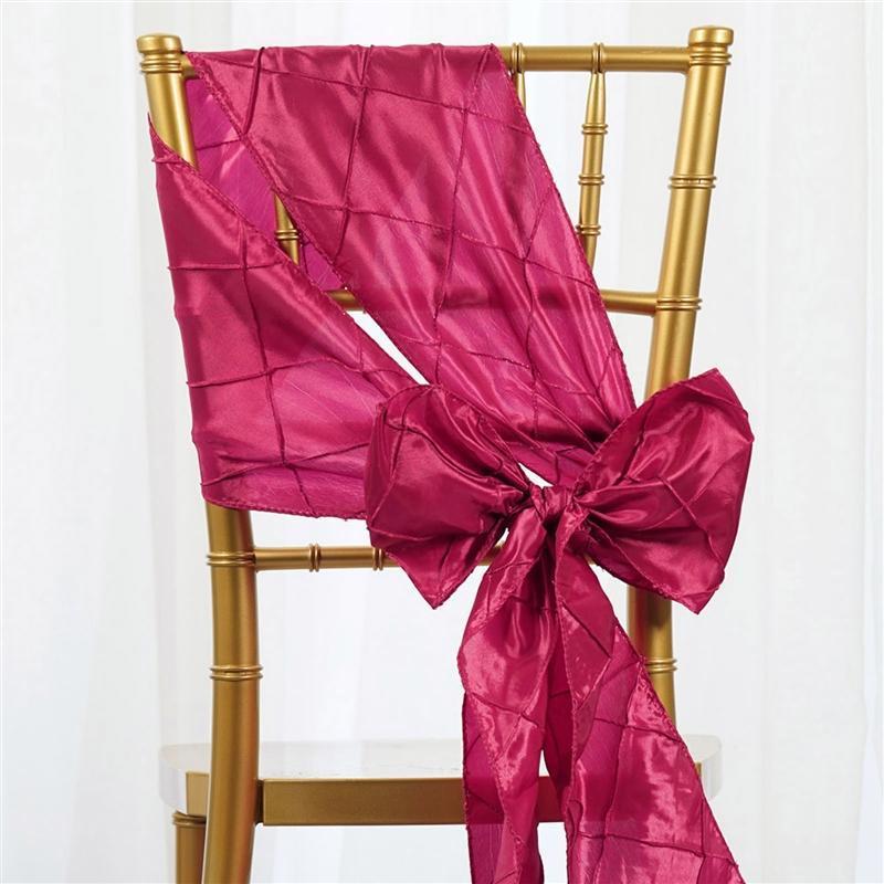 5 pcs Pintuck Chair Sashes SASHP_PTK_FUSH