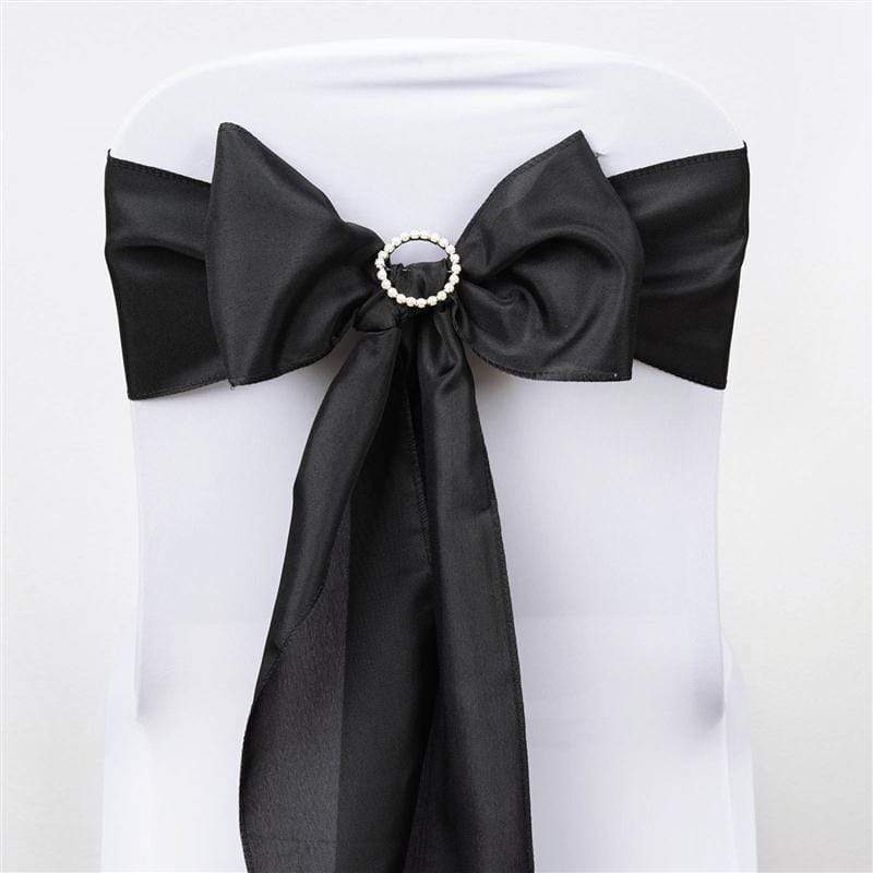 5 pcs Polyester Chair Sashes SASHP_POLY_BLK