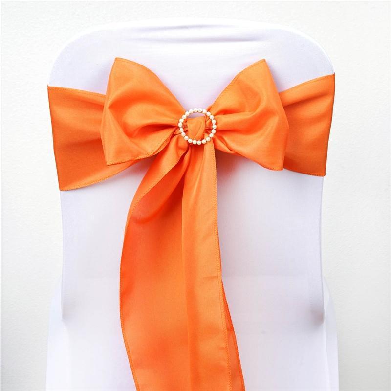 5 pcs Polyester Chair Sashes SASHP_POLY_ORNG