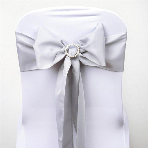 5 pcs Polyester Chair Sashes SASHP_POLY_SILV