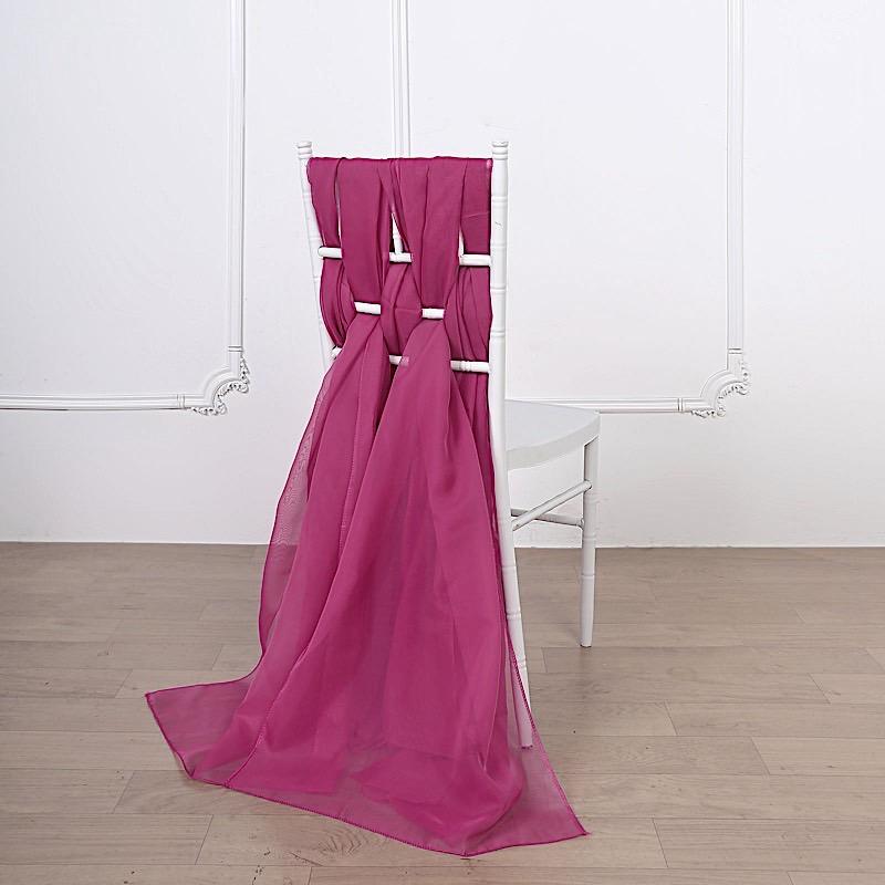 5 pcs Premium Chiffon Wide Chair Sashes