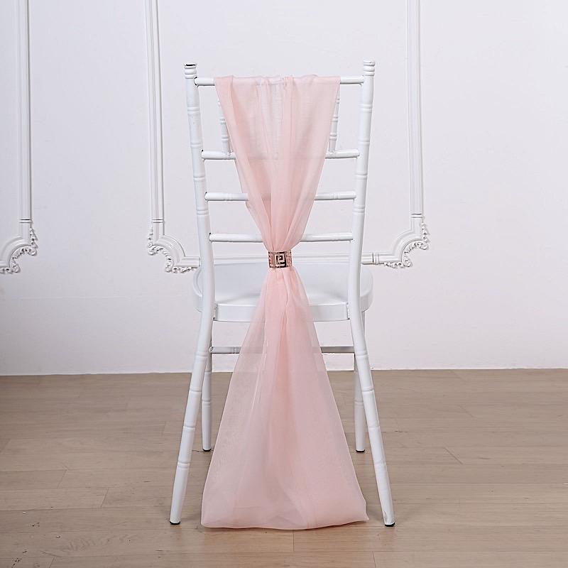 5 pcs Premium Chiffon Wide Chair Sashes - Blush SASHP_24_046