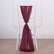 5 pcs Premium Chiffon Wide Chair Sashes SASHP_24_BLK