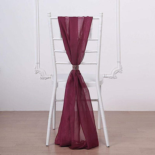 5 pcs Premium Chiffon Wide Chair Sashes SASHP_24_BLK