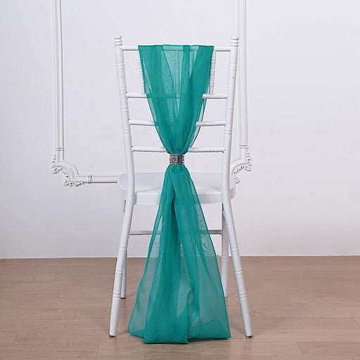 5 pcs Premium Chiffon Wide Chair Sashes SASHP_24_FUSH
