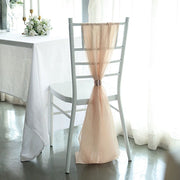 5 pcs Premium Chiffon Wide Chair Sashes SASHP_24_NUDE