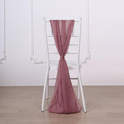 5 pcs Premium Chiffon Wide Chair Sashes SASHP_24_SAGE
